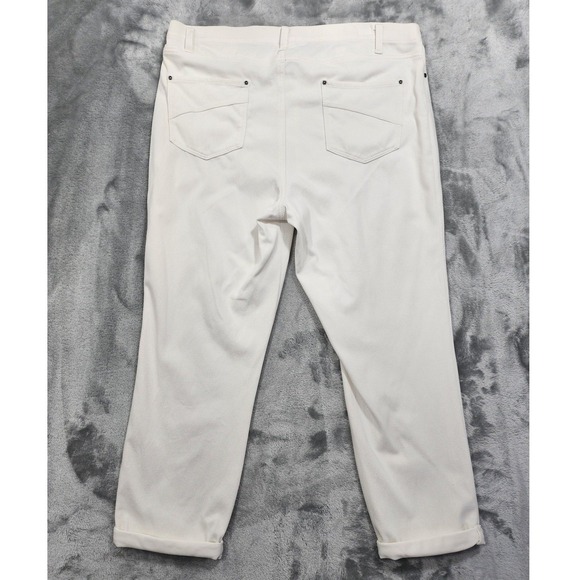 Time And Tru Jeans Women XL White High Rise Pull On Cuffed Jegging Stretch Denim - Picture 2 of 9